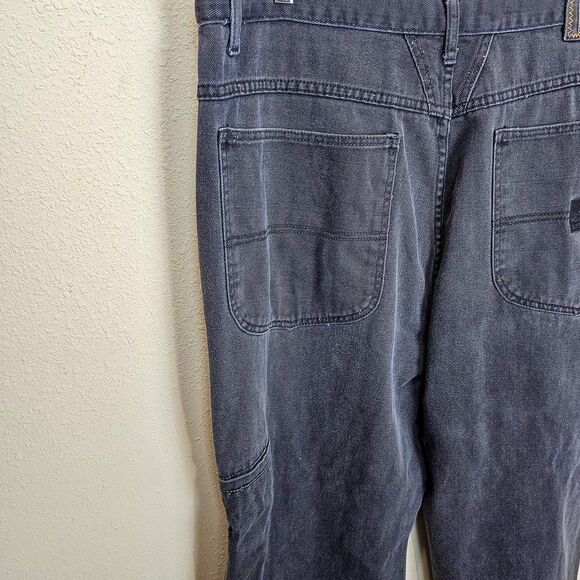 Vintage 90s Marithe Francois Girbaud Faded Baggy Wide Leg Jeans Black Size 42X30 - Picture 4 of 8